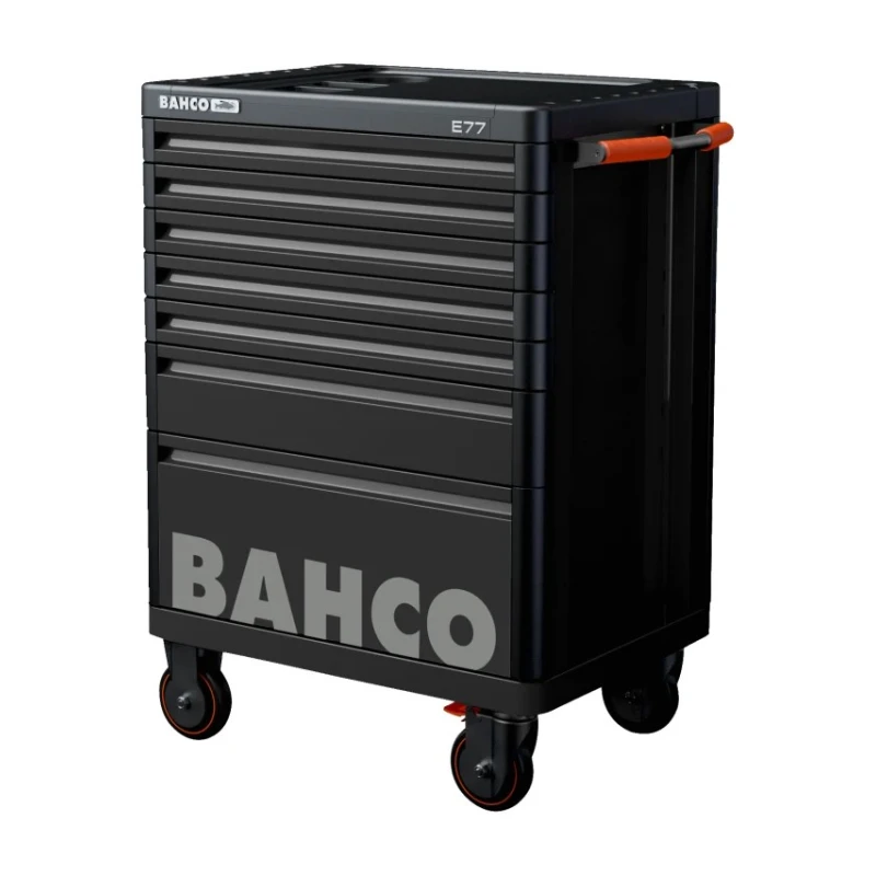 Bahco 7 Drawer Wheeled Roller Cabinet Solid Steel 820mm Length, 693mm Width, 976mm Height 1477K7BLACK