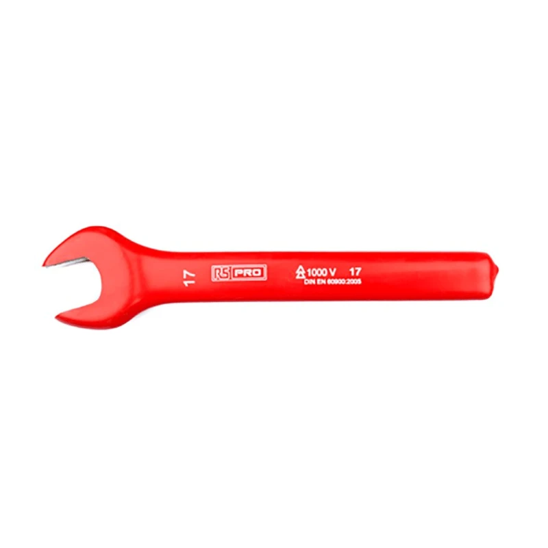 RS PRO Open End Spanner Height Safe Metric 17 mm, 160 mm Overall Length, Chrome Vanadium Steel, VDE/1000V Approved 176-3406