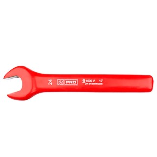 RS PRO Insulated Open End Spanner Chrome Vanadium Steel 24 mm 225mm Overall Length VDE/1000V Approved 176-3403