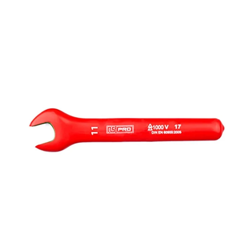 RS PRO Open End Spanner Height Safe Metric Chrome Vanadium Steel Chrome Finish 115mm Overall Length VDE/1000V 176-3411