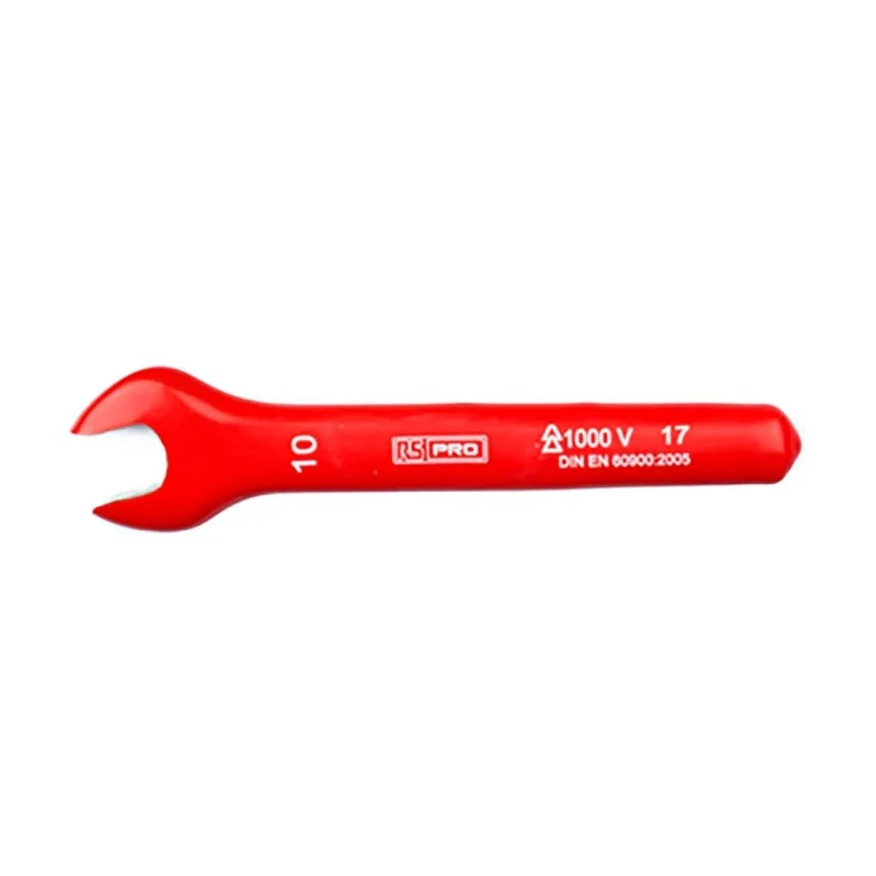 RS PRO Open End Spanner Height Safe Metric 10 mm, Chrome Vanadium Steel, 105mm Overall Length, VDE/1000V Approved 176-3412