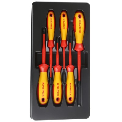 Knipex Insulated Phillips, Pozidriv, Slotted Screwdriver Set 6-Piece 1000V VDE Certified 00 20 12 V05