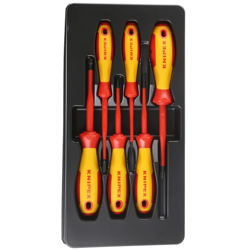 Knipex Insulated Phillips, Pozidriv, Slotted Screwdriver Set 6-Piece 1000V VDE Certified 00 20 12 V05