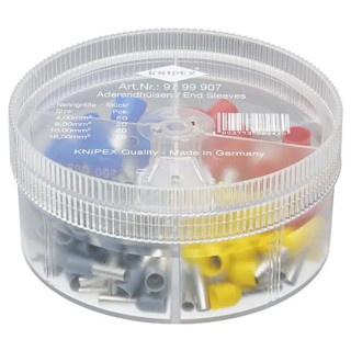 Knipex Bootlace Ferrule Crimp Assortment Kit 97 99 907, Assorted Insulated End Caps, Ø 90 mm Height 44 mm