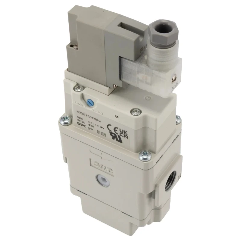 SMC Pneumatic Solenoid Start-Up Valve G AV Series 1/4 in Threaded Port, 24V dc, 0.35W, 2433 L/min Flow AV2000-F02-5YZB-A