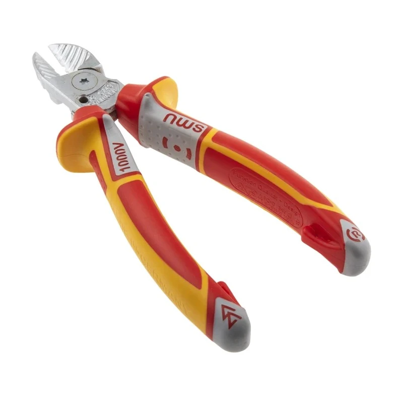 NWS VDE/1000V Approved Side ESD Safe Side Cutter Steel Jaw Bi-Metal Handle 160mm N1351-49-VDE-160-SB