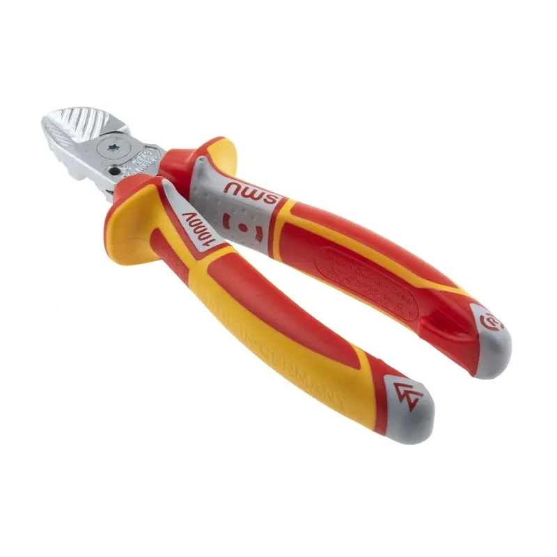 NWS VDE/1000V Approved Side ESD Safe Side Cutter Steel Jaw Bi-Metal Handle 160mm N1351-49-VDE-160-SB