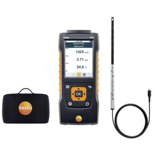 Testo Hot Wire Kit Anemometer Measures Air Velocity, Temperature, Volume Flow, 30 m/s 0563 4400