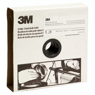3M Utility Cloth Roll Abrasive Aluminium Oxide P400 Grit 25 mm x 25 mm 314D CLOTH ROLL P400 25MM