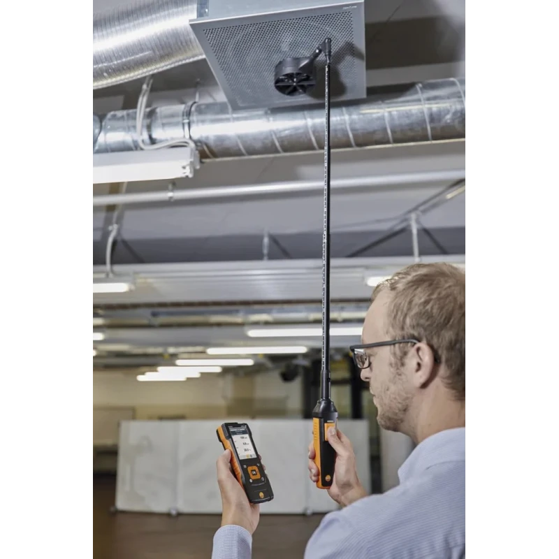 Testo Data Logging Vane Probe Battery-Powered, Bluetooth Communication, 70°C Max Temperature, 100%RH Max Humidity 0635 9431