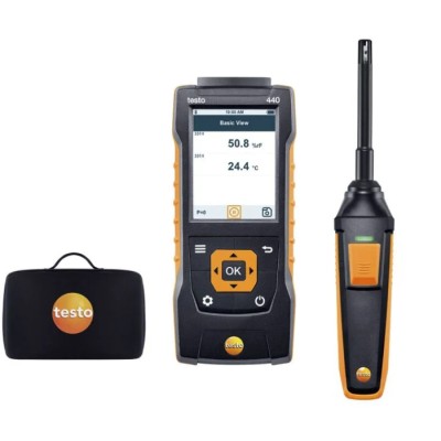 Testo 440 Humidity Kit with Bluetooth Tc, NTC, Humidity Anemometer, Measures Humidity, Temperature 0563 4404