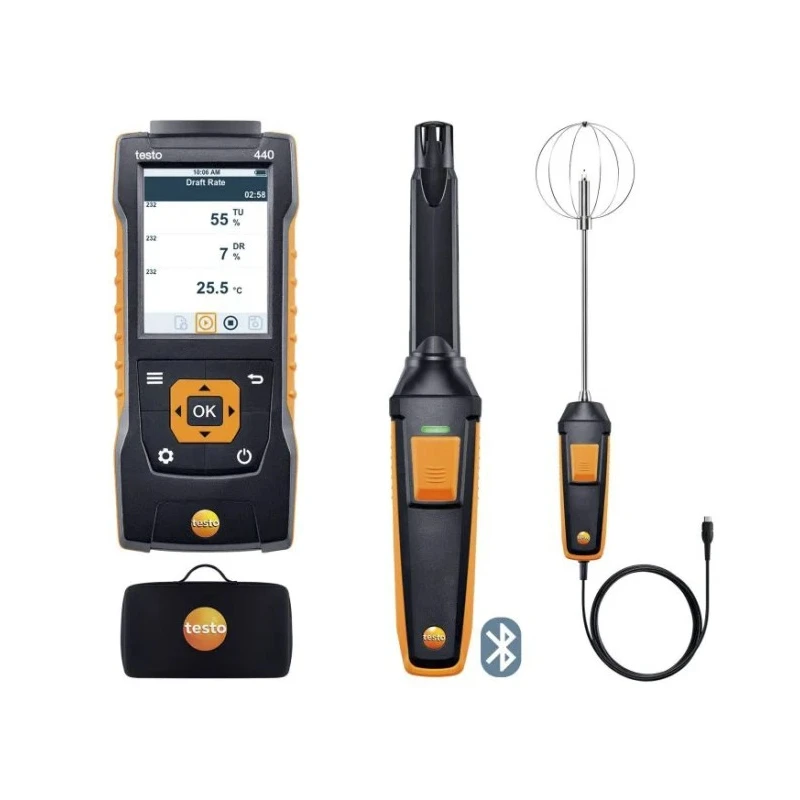 Testo Indoor Comfort ComboKit Air Quality Monitor with Bluetooth Data Logging 1370°C Max Temp, 50°C Operating 0563 4408