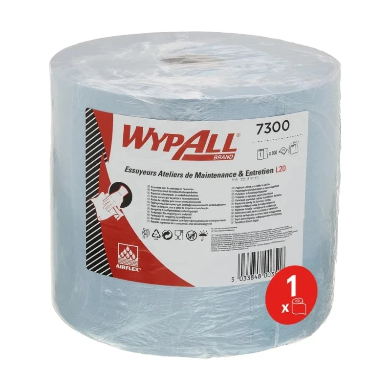 WYPALL L20 General Clean Roll Paper Towel 380 x 235 mm Sheet Size 2 Ply 500 Sheets 7300