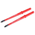 Bahco Insulated Screwdriver Blade, PZ2 Tip, 100 mm Blade Length, VDE 1000V Approved, Plastic Handle 8820SL-2P