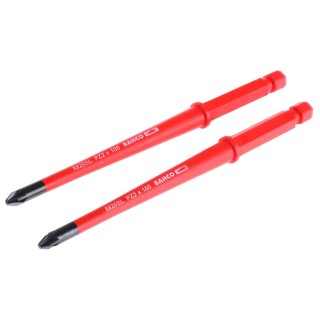 Bahco Insulated Screwdriver Blade, PZ2 Tip, 100 mm Blade Length, VDE 1000V Approved, Plastic Handle 8820SL-2P