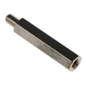 RS PRO Brass Hexagonal Threaded M5 Standoff 35 mm Body, 8 mm Stud, Nickel Plated 806-6645