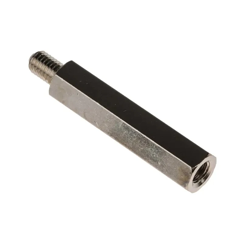 RS PRO Brass Hexagonal Threaded M5 Standoff 35 mm Body, 8 mm Stud, Nickel Plated 806-6645