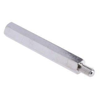 RS PRO M5 Hexagonal Nickel Plated Brass Standoff 50 mm Body, 8 mm Stud, Male/Female Thread 806-6651