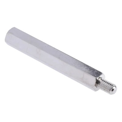 RS PRO M5 Hexagonal Nickel Plated Brass Standoff 50 mm Body, 8 mm Stud, Male/Female Thread 806-6651