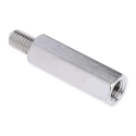 RS PRO Nickel Plated Brass Hexagonal M5 Threaded Standoff, 25 mm Body, 8 mm Stud, Male/Female 806-6648