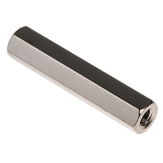 RS PRO Nickel Plated Brass Hexagonal Threaded Standoff M4, 35mm Body Length 806-6705