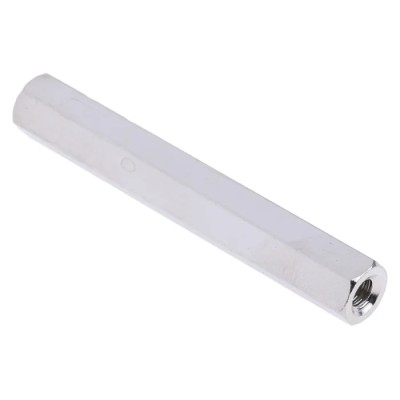 RS PRO Nickel Plated Brass Hexagonal Threaded Standoff M4, 50 mm Body Length, Female/Female Thread, 7 mm Hex Size 806-6711