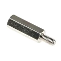 RS PRO Brass Hexagonal Threaded M4 Standoff, 20 mm Body Length, 8 mm Stud Length, Nickel Plated 806-6720