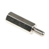 RS PRO Brass Hexagonal Threaded M4 Standoff, 20 mm Body Length, 8 mm Stud Length, Nickel Plated 806-6720
