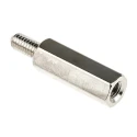 RS PRO Brass Hexagonal Threaded M4 Standoff, 20 mm Body Length, 8 mm Stud Length, Nickel Plated 806-6720