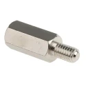 RS PRO M6 Nickel Plated Steel Hexagonal Threaded Standoff, 20 mm Body Length, 10 mm Stud Length, Hex Size 10 mm 806-6667