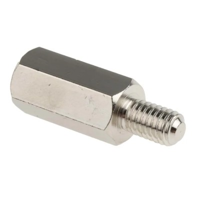 RS PRO M6 Nickel Plated Steel Hexagonal Threaded Standoff, 20 mm Body Length, 10 mm Stud Length, Hex Size 10 mm 806-6667