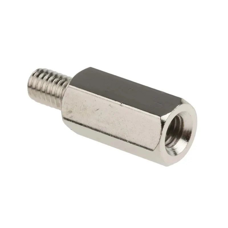 RS PRO M6 Nickel Plated Steel Hexagonal Threaded Standoff, 20 mm Body Length, 10 mm Stud Length, Hex Size 10 mm 806-6667