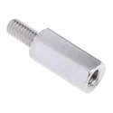 RS PRO M4 Hexagonal Nickel Plated Brass Standoff, 15 mm Body Length, 8 mm Stud Length, Male/Female Thread 806-6727