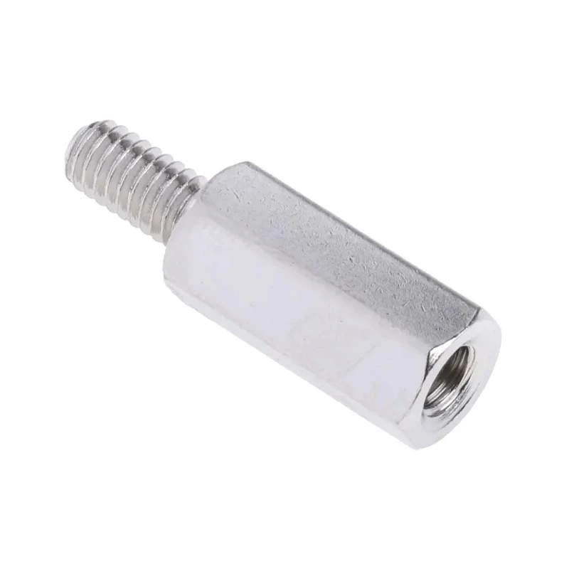 RS PRO M4 Hexagonal Nickel Plated Brass Standoff, 15 mm Body Length, 8 mm Stud Length, Male/Female Thread 806-6727