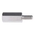 RS PRO M4 Hexagonal Nickel Plated Brass Standoff, 15 mm Body Length, 8 mm Stud Length, Male/Female Thread 806-6727