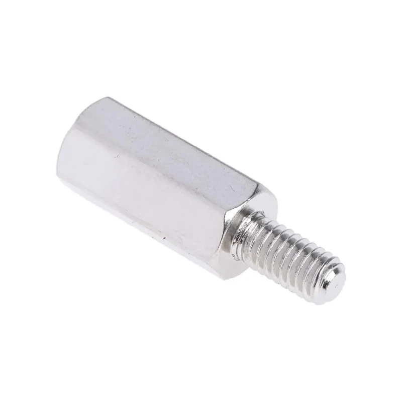 RS PRO M4 Hexagonal Nickel Plated Brass Standoff, 15 mm Body Length, 8 mm Stud Length, Male/Female Thread 806-6727