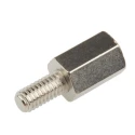 RS PRO Brass Nickel Plated Hexagonal Male/Female Standoff, M4 Thread Size, 10 mm Body, 8 mm Stud Length 806-6714
