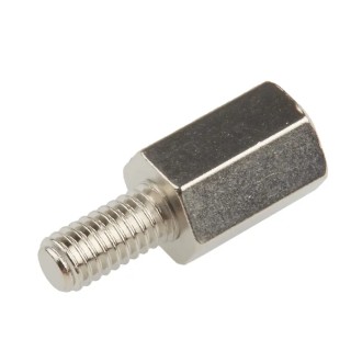 RS PRO Brass Nickel Plated Hexagonal Male/Female Standoff, M4 Thread Size, 10 mm Body, 8 mm Stud Length 806-6714
