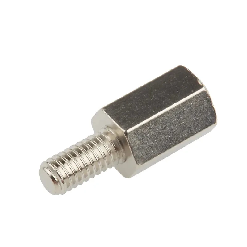 RS PRO Brass Nickel Plated Hexagonal Male/Female Standoff, M4 Thread Size, 10 mm Body, 8 mm Stud Length 806-6714