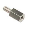RS PRO Brass Nickel Plated Hexagonal Male/Female Standoff, M4 Thread Size, 10 mm Body, 8 mm Stud Length 806-6714