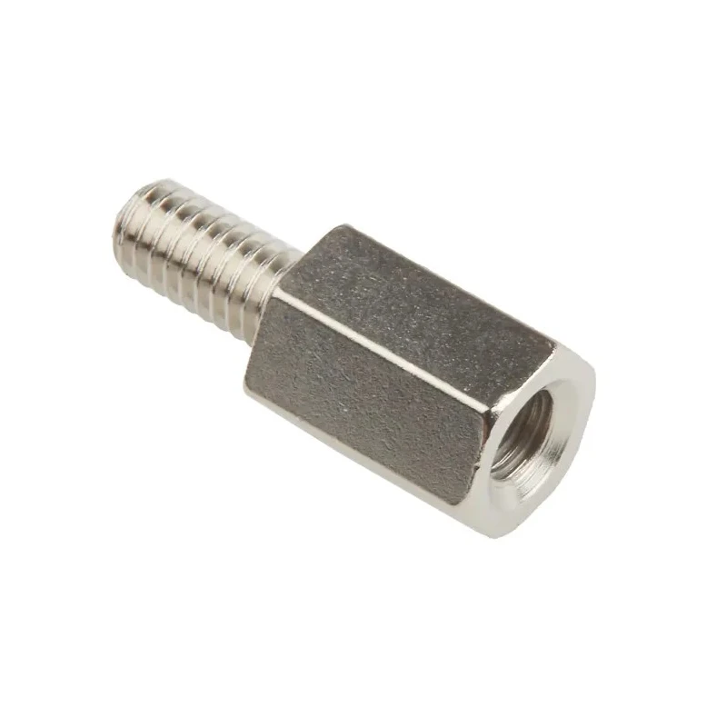 RS PRO Brass Nickel Plated Hexagonal Male/Female Standoff, M4 Thread Size, 10 mm Body, 8 mm Stud Length 806-6714