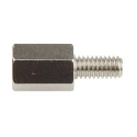 RS PRO Brass Nickel Plated Hexagonal Male/Female Standoff, M4 Thread Size, 10 mm Body, 8 mm Stud Length 806-6714