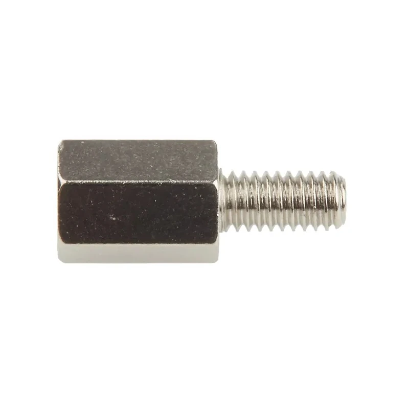 RS PRO Brass Nickel Plated Hexagonal Male/Female Standoff, M4 Thread Size, 10 mm Body, 8 mm Stud Length 806-6714