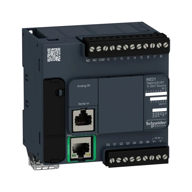 Schneider Electric Modicon TM Series PLC CPU, 9-Input, Discrete Input, 7 Digital Outputs, 500mA Output Current TM221CE16T