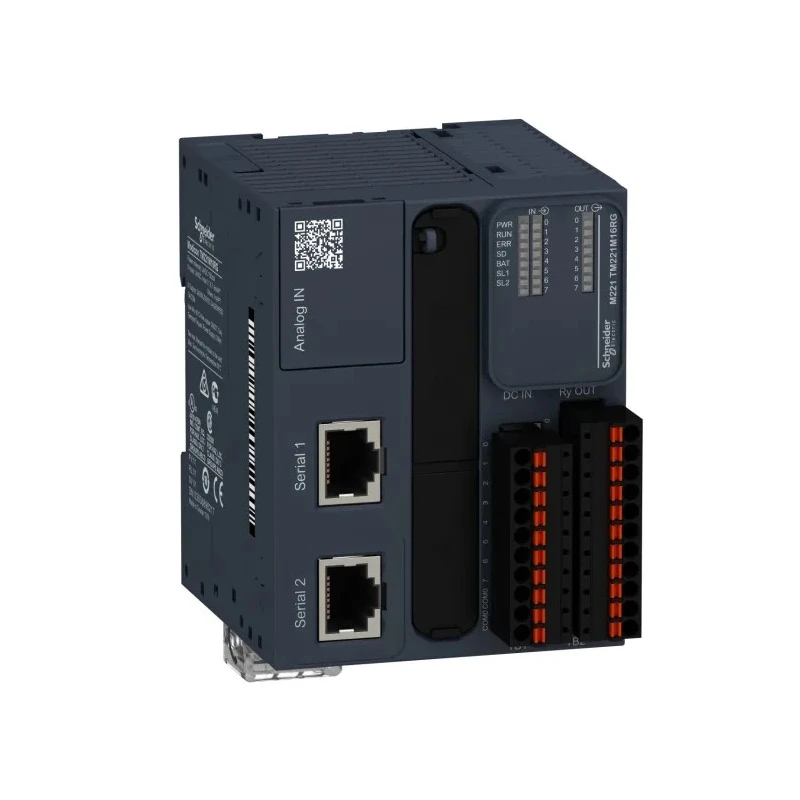 Schneider Electric Modicon TM Series PLC CPU, 1 Input, Analogue Input, 8 Digital Outputs, Panel Mount TM221M16RG
