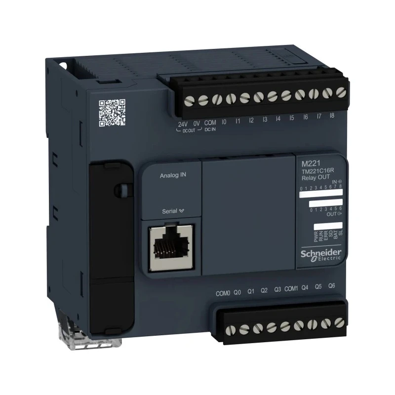 Schneider Electric Modicon TM Series PLC CPU, 16 Inputs, Analogue Input, 7 Relay Outputs, Digital Output, Panel TM221C16R