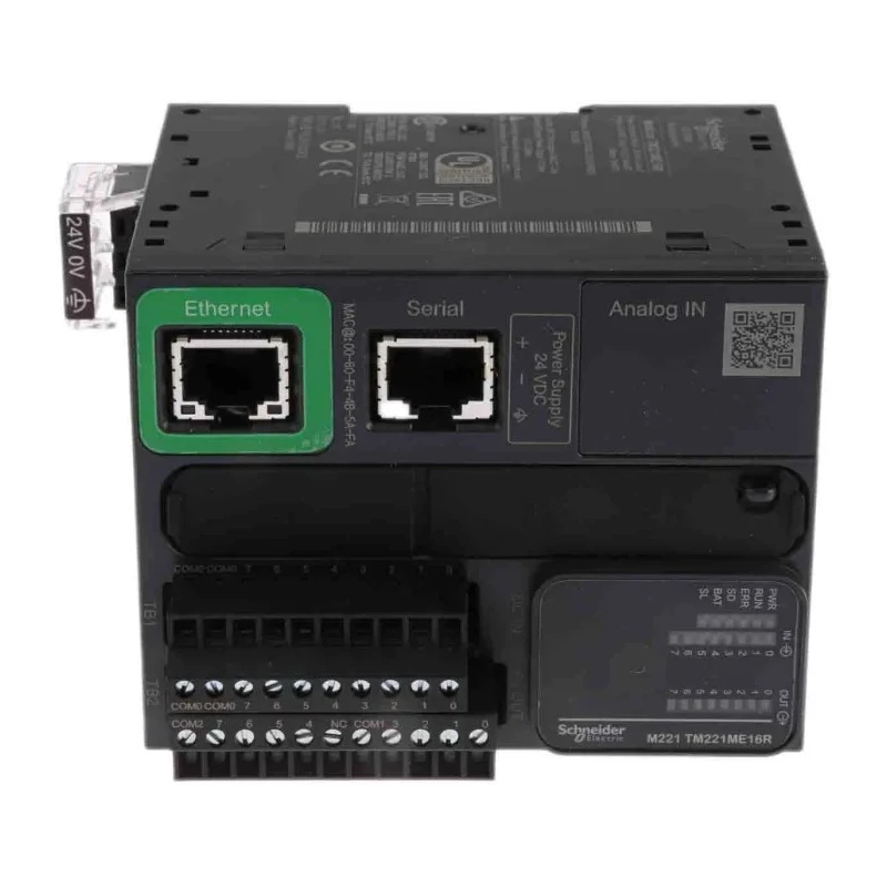 Schneider Electric Modicon TM Series Programmable Logic Controller CPU 1 Input Analogue Input 8 Outputs Digital TM221ME16R