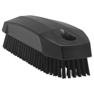 Vikan Hard Bristle Scrubbing Brush Black, 17 mm Bristle Length, Polyester Bristle, Polypropylene Handle 64409