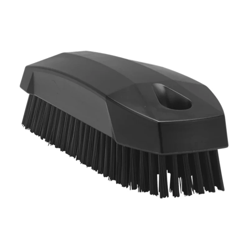 Vikan Hard Bristle Scrubbing Brush Black, 17 mm Bristle Length, Polyester Bristle, Polypropylene Handle 64409