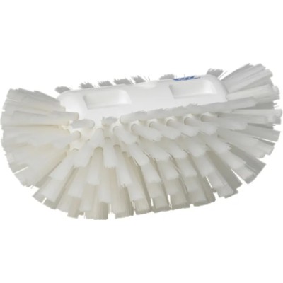 Vikan Hard Bristle White Scrubbing Brush with 40 mm Polyester Bristle Length, White Handle, Oval Tank Brush 70375